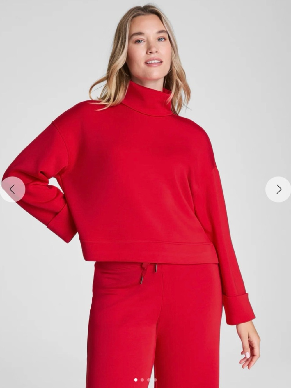 SPANX Red Relaxed Turtleneck Sweatshirt & Pants Set